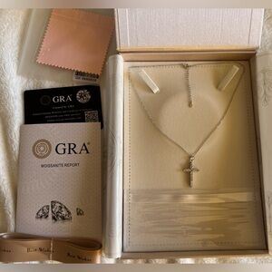 1.2 cttw Moissanite Cross Necklace